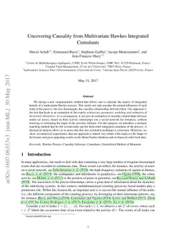 Uncovering Causality from Multivariate Hawkes Integrated Cumulants