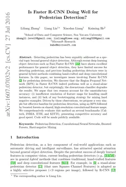 Is Faster R-CNN Doing Well for Pedestrian Detection?