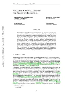 An Actor-Critic Algorithm for Sequence Prediction