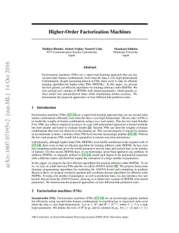 Higher-Order Factorization Machines