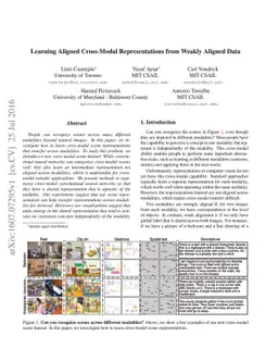 Learning Aligned Cross-Modal Representations from Weakly Aligned Data