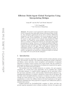 Efficient Multi-Agent Global Navigation Using Interpolating Bridges