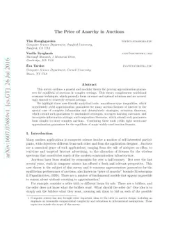 The Price of Anarchy in Auctions