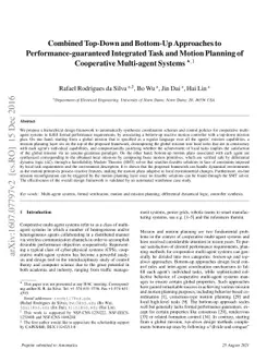 Combined Top-Down and Bottom-Up Approaches to Performance-guaranteed
  Integrated Task and Motion Planning of Cooperative Multi-agent Systems