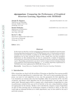 algcomparison: Comparing the Performance of Graphical Structure Learning
  Algorithms with TETRAD