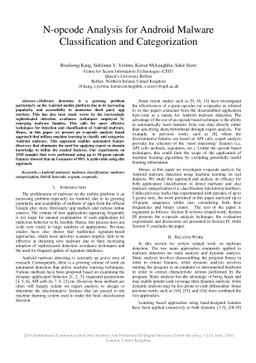 N-opcode Analysis for Android Malware Classification and Categorization