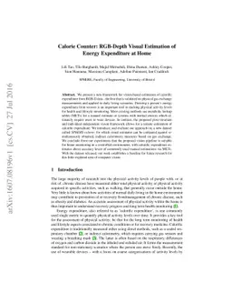 Calorie Counter: RGB-Depth Visual Estimation of Energy Expenditure at
  Home