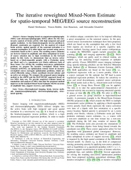 The iterative reweighted Mixed-Norm Estimate for spatio-temporal MEG/EEG
  source reconstruction