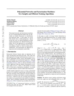 Polynomial Networks and Factorization Machines: New Insights and
  Efficient Training Algorithms