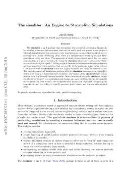 The Simulator: An Engine to Streamline Simulations