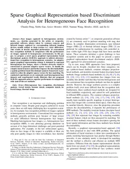 Sparse Graphical Representation based Discriminant Analysis for
  Heterogeneous Face Recognition