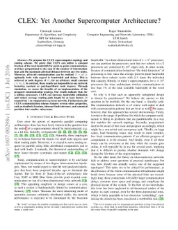 CLEX: Yet Another Supercomputer Architecture?