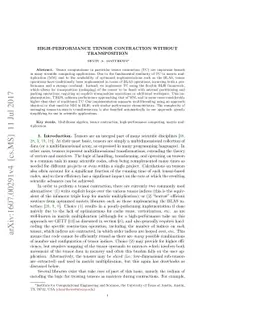 High-Performance Tensor Contraction without Transposition