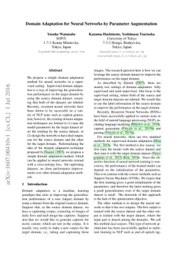 Domain Adaptation for Neural Networks by Parameter Augmentation