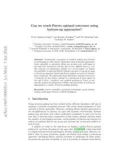 Can we reach Pareto optimal outcomes using bottom-up approaches?