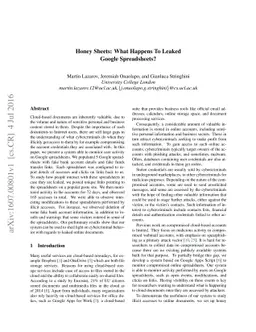 Honey Sheets: What Happens to Leaked Google Spreadsheets?