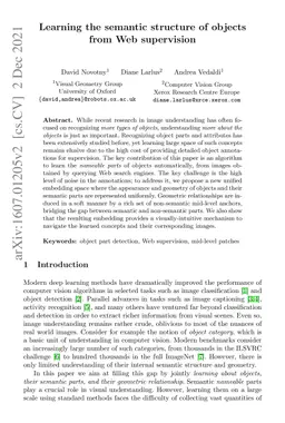 Learning the semantic structure of objects from Web supervision