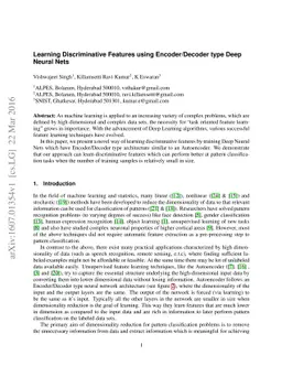 Learning Discriminative Features using Encoder-Decoder type Deep Neural
  Nets