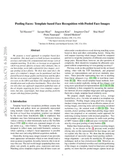 Pooling Faces: Template based Face Recognition with Pooled Face Images