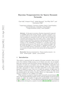 Bayesian Nonparametrics for Sparse Dynamic Networks