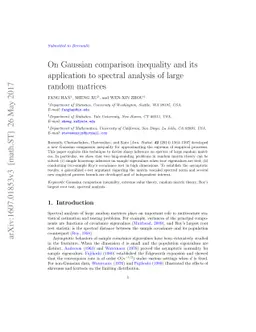 On Gaussian Comparison Inequality and Its Application to Spectral
  Analysis of Large Random Matrices