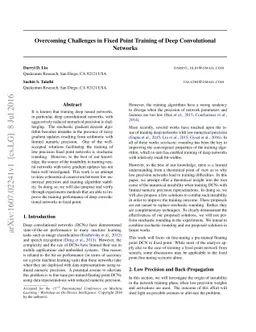 Overcoming Challenges in Fixed Point Training of Deep Convolutional
  Networks