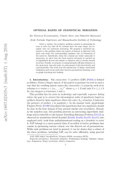 Optimal Rates of Statistical Seriation