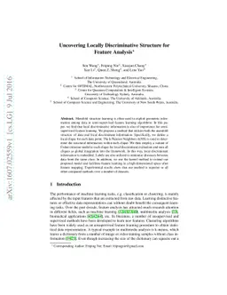 Uncovering Locally Discriminative Structure for Feature Analysis