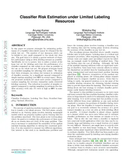 Classifier Risk Estimation under Limited Labeling Resources