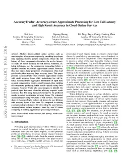 AccuracyTrader: Accuracy-aware Approximate Processing for Low Tail
  Latency and High Result Accuracy in Cloud Online Services