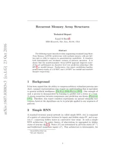 Recurrent Memory Array Structures