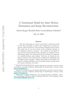 A Variational Model for Joint Motion Estimation and Image Reconstruction