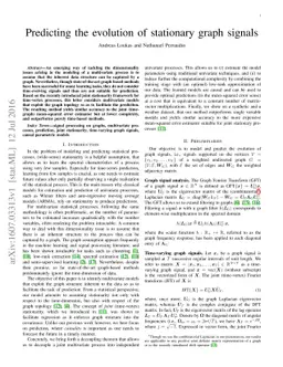 Predicting the evolution of stationary graph signals