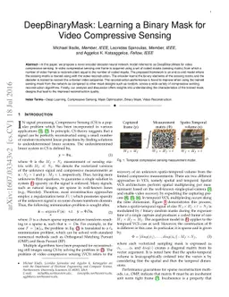 DeepBinaryMask: Learning a Binary Mask for Video Compressive Sensing