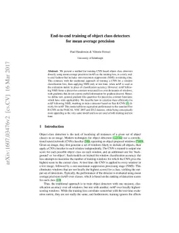 End-to-end training of object class detectors for mean average precision