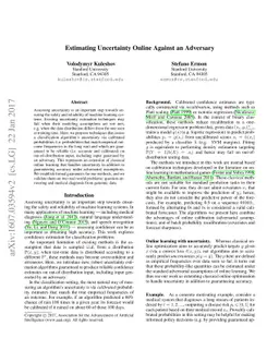 Estimating Uncertainty Online Against an Adversary