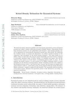 Kernel Density Estimation for Dynamical Systems