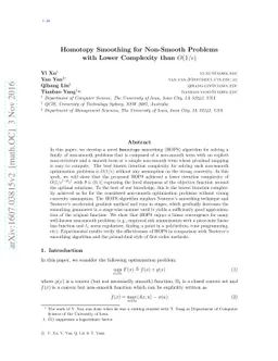 Homotopy Smoothing for Non-Smooth Problems with Lower Complexity than
  $O(1/ε)$