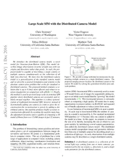 Large Scale SfM with the Distributed Camera Model