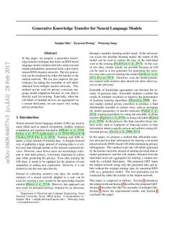 Generative Knowledge Transfer for Neural Language Models