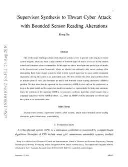 Supervisor Synthesis to Thwart Cyber Attack with Bounded Sensor Reading
  Alterations