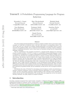 TerpreT: A Probabilistic Programming Language for Program Induction