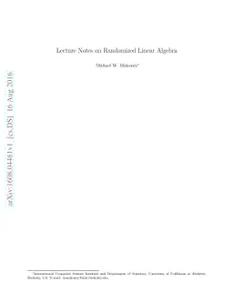 Lecture Notes on Randomized Linear Algebra