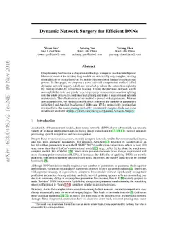 Dynamic Network Surgery for Efficient DNNs