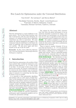 Free Lunch for Optimisation under the Universal Distribution