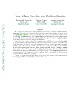Faster Sublinear Algorithms using Conditional Sampling