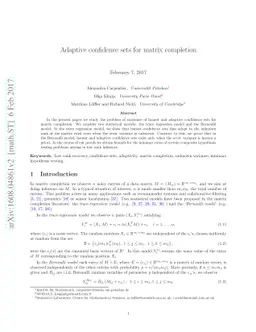 Adaptive confidence sets for matrix completion