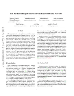Full Resolution Image Compression with Recurrent Neural Networks