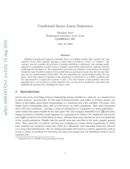 Conditional Sparse Linear Regression