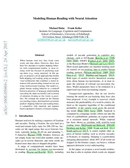 Modeling Human Reading with Neural Attention